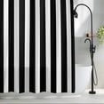 thumbnail image 2 of Black Striped Waterproof Shower Curtain, 48"x72" Washable Polyester Fabric Shower Curtains for Bathroom, Modern Farmhouse Black and White Stripes Decorative Bathtub Curtain Sets with Hooks, 2 of 9