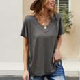 thumbnail image 2 of Camiseta con cuello en V,Camiseta informal para mujer Camiseta holgada con top informal para mujer construida para el futuro, 2 of 8
