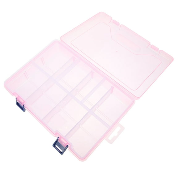 KALLORY Pink 23.00X16.00X5.70cm Box With Dividers For Craft Organizer And Tool Storage