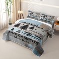 thumbnail image 3 of Castle Fairy Rustic Camping Quote Twin Quilt Set,Retro Camper Print Twin Coverlet Set for Bedroom,Blue Gray, 3 of 7