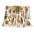 thumbnail image 2 of Woodland Animals Christmas Tree Celebration Watercolor Scene, Festive Holiday Scene, Warm Flannel Blanket for Living Room and Reading Nook, Art Lovers Christmas Gift, Festive Home Decor, 2 of 9
