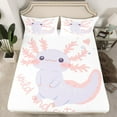thumbnail image 2 of jejeloiu Kawaii Salamander Axolotl Queen Sheet Sets,Wild Ocean Animal Flat Sheet,Pink White Purple Queen Fitted Sheet For Children,Breathable Home Decor,4-Piece, 2 of 7