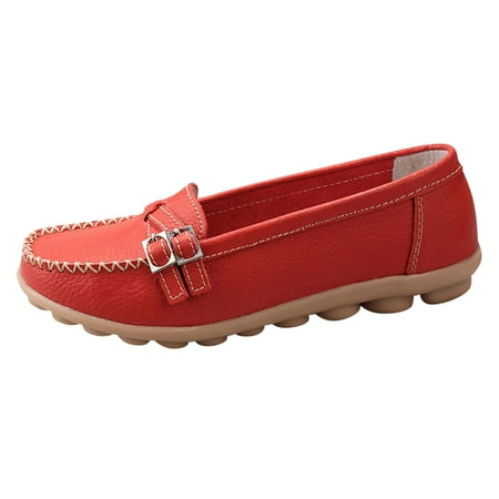 

TAIAOJING Women Shoes Shoes Casual Buckle Flat Heel Sole Single Shoes Loafers Shoes Shoes Casual Shoes