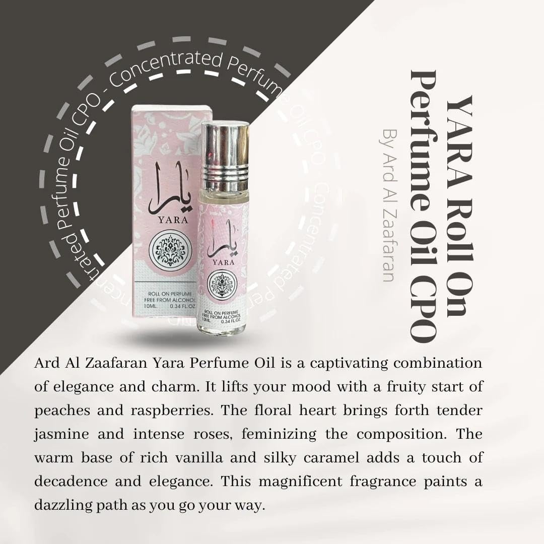 (12-Pack) Lattafa Yara Roll On Perfume Oil CPO 10ml (0.34 Ounce) Travel Size
