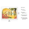 thumbnail image 2 of Aloha from Waikiki - Hawaii Hula Dancers - Vintage Hawaiian Travel Poster by Kerne Erickson - Fine Art Matte Paper Print (Unframed) 11x14in, 2 of 4