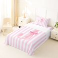 thumbnail image 5 of Manfei Alphabet J Design Twin Sheets,Pink Kawaii Bow Knot Bedding,3-Piece,1 Flat Sheet,1 Fitted Sheet and 1 Pillowcase, 5 of 6
