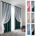 thumbnail image 7 of Curtains,Double Layer Blackout Curtains,84in Star Lace 2-in-1 Thermal Insulated Curtains for Bedroom Living Room,Fade Resistant Light Control Window Decor(Green), 7 of 7