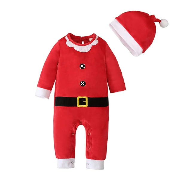 Santa Costume Baby Christmas Santa Costume Fancy Dress Xmas Santa Claus Suit Newborn Dress up Festival Long Sleeve Party Outfits Kids Clothes with