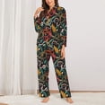thumbnail image 2 of Hirioo Snake And Flower for Women's Pajama Sets 2 Piece Pjs Women's Long-Sleeved Pajama Set Button Down Sleepwear,S-XXL-Small, 2 of 7