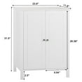 ZENY White Wooden 2 Door Bathroom Storage with 3 Shelves Free
