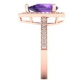 thumbnail image 3 of Halo Engagement Ring for Women - 2.36ct Natural Amethyst in 14K Rose Gold Promise Ring, 3 of 6