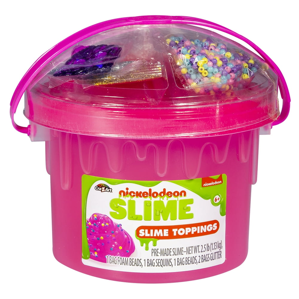 CraZArt Nickelodeon Slime 3lb Bucket with Toppings Pink, Blue or