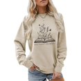 thumbnail image 1 of ESIKAH un de Plus Chandail en Molleton Chapitre Mignon Fleurs Sauvages Livres Graphiques Chemises de Lecture Femmes Col Rond Pull Tops Cadeaux pour Amateurs de Livres, 1 of 1