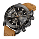 thumbnail image 1 of Reloj De Cuero Casual Para Hombre Con Cronógrafo Marron Negro, 1 of 4