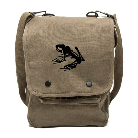 Navy Seal Team DEVGRU Frog Skeleton Canvas Crossbody Travel Map Bag