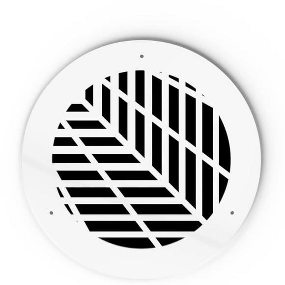 SABA Home Decor Grille de Couverture d'Aération - Plexiglas Acrylique Ouverture Ronde de 6 Pouces (8 Pouces Ronde au Total) Finition Blanche Couvertures Décoratives pour Murs et Plafonds Non pour Utilisation au Sol, Vivian