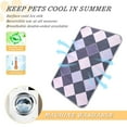 thumbnail image 5 of Pet Cooling Pad Foldable Self Cooling Mat Breathable Pet Cushion Sleep Pad for Dogs and Cats Purple and Blue Argyle Pattern M, 5 of 9
