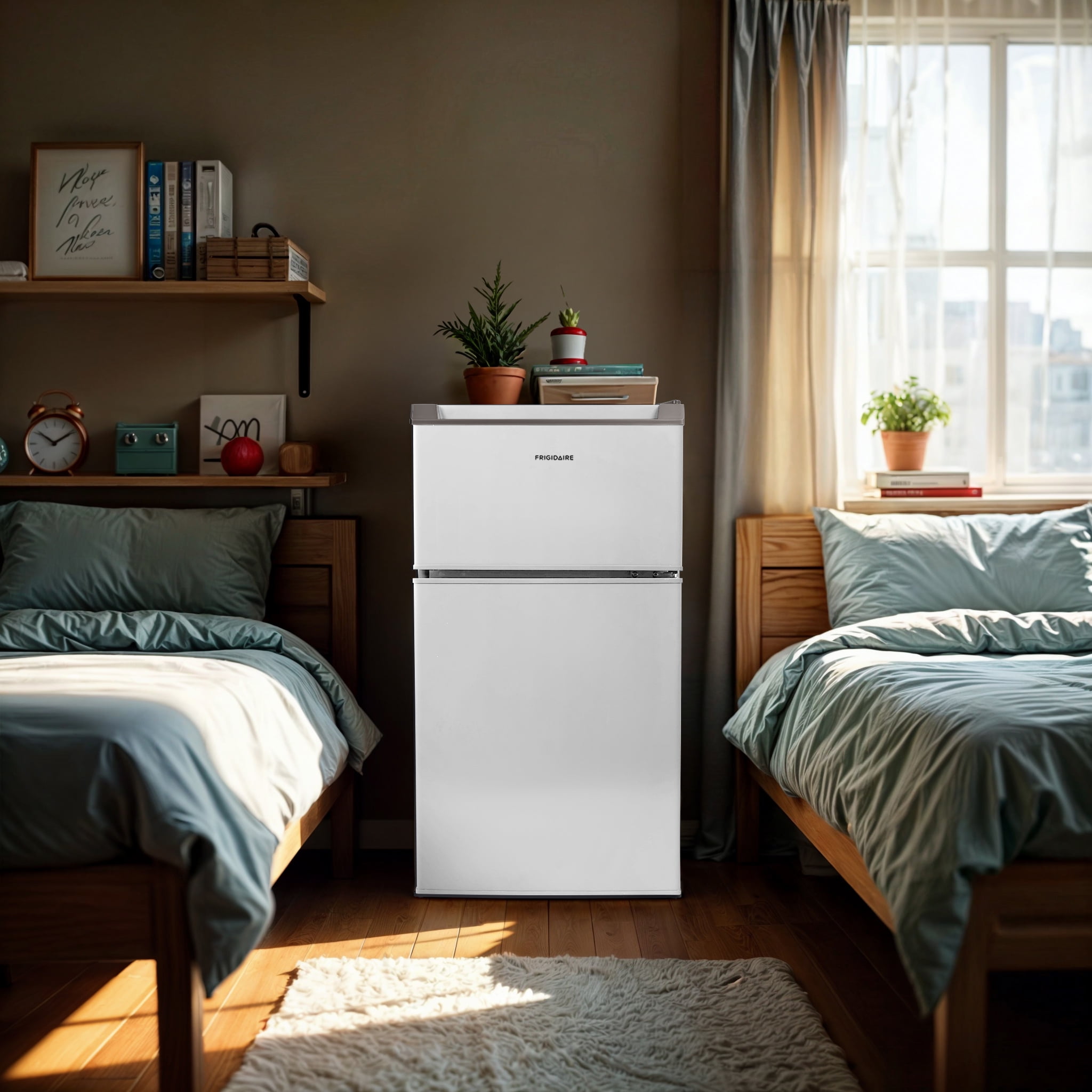Frigidaire 3.1 Cu. ft. Top Mount Refrigerator, Compact Refrigerator with Freezer, White