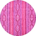 thumbnail image 1 of Ahgly Company Indoor Round Abstract Pink Modern Area Rugs, 6' Round, 1 of 4