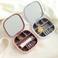 thumbnail image 3 of kurtrusly Boîte à Bijoux Organisateur Colliers Bagues Étui à Bijoux pour la Maison avec Miroir Rouges à Lèvres Ornements Contenants de Rangement Rose Violet 1 Ensemble, 3 of 6