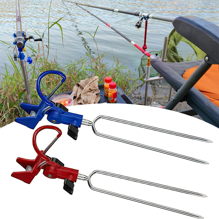 XINHUADSH Fishing Rod Holder Portable 360 Degrees Adjustable Anti-scratch  Anti-rust Detachable Pole Fixing Stainless Steel Dual Use Hand Sea Pole  Ground Stake Fishing Tools 