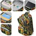 thumbnail image 4 of Black Sunflower Backpack for School,Cute School Bag,Schoolbag with Adjustable Shoulder Straps & Padded Back,16.9 Inch, 4 of 5