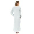 thumbnail image 3 of Women's Floral Knit Victorian Robe Nightgown, Long Sleeved Blue Floral, 3 of 3