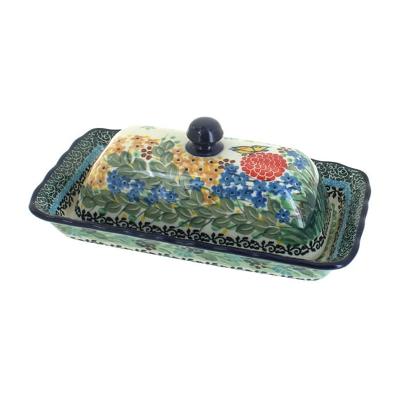 Blue Rose Polish Pottery Teresa Butter Dish