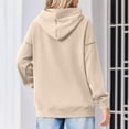 thumbnail image 5 of Oversized Hoodie Women Plain Fleece Hooded Sweatshirt with Pockets Casual Long Sleeve Pullover Sweat Shirts Y2k Tops Khaki M, 5 of 6