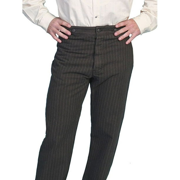 Scully Leather - Scully Western Pants Mens Old West Stripe Button Fly ...