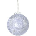 thumbnail image 2 of 6" Clear LED Hanging Crystal Sphere Ball Outdoor Christmas Decoration, 2 of 9