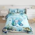 thumbnail image 2 of Feelyou Blue Initial R Twin Comforter Sets, Ocean Axolotl Animal Bedding Set, 2 Pieces, 2 of 8