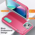 thumbnail image 2 of SaniMore for iPhone 13 6.1" 2021 Hybird Case, Rugged PC Back Shockproof TPU Shell Metal Hidden Kicksatnd Drop Resistant Anti-slip Heavy Duty Protective Case for iPhone 13, Gray, 2 of 8