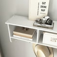 thumbnail image 4 of White Entryway Wall Mounted Coat Rack with 4 Dual Hooks Living Room Wooden Storage Shelf, 4 of 13
