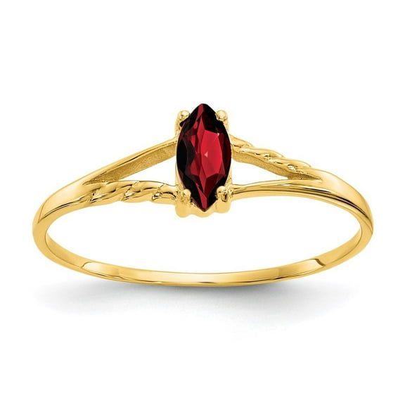 Auriga Fine Jewelry 14K Yellow Gold Garnet Birthstone Ring for Women Size- 7