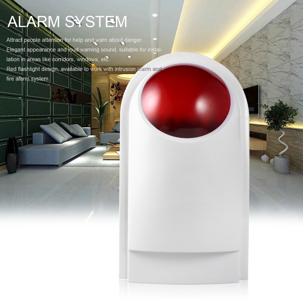 wired home security sound light strobe siren safety fire alarm