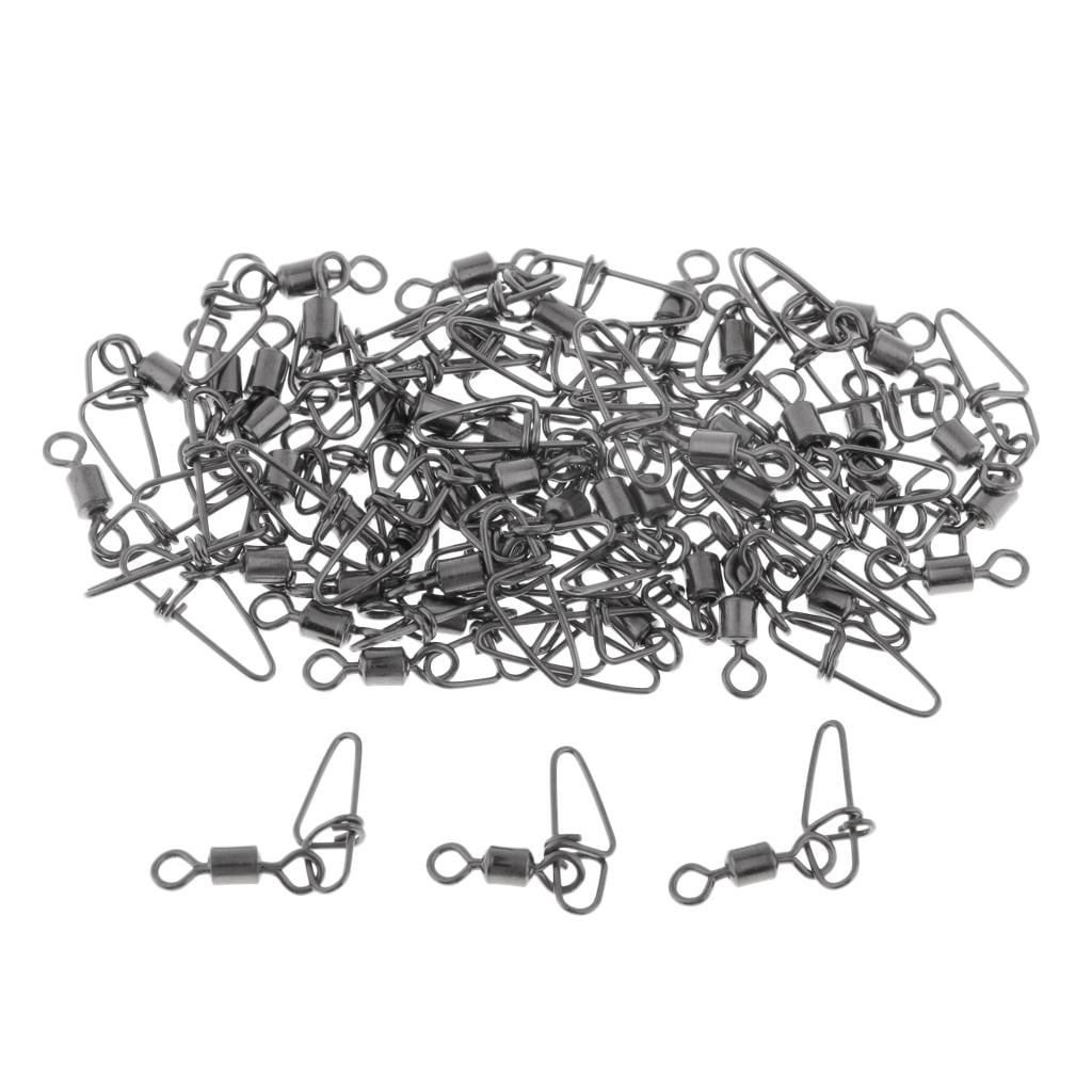 GARENDE 10x50Pcs Fishing Rolling Swivel with Snap Hook Line 3.5cm
