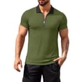 thumbnail image 4 of Avirosel Men's Solid Color Color Blocking Zipper Sports Shirt, Lightweight Breathable Fabric for Casual Outdoor Exercise, 4 of 9