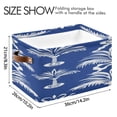 thumbnail image 4 of Tropical Palm Tree Pattern in White Square Storage Bins with Handles Collapsible Containing Box 1 Pack, 4 of 9