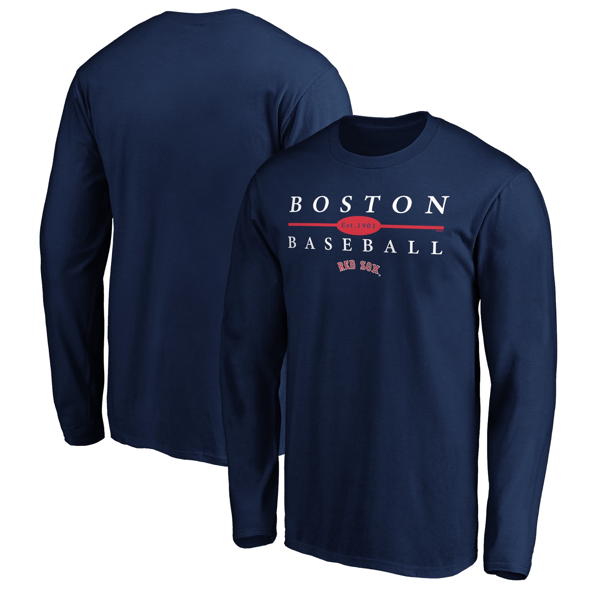 Men's Fanatics Branded Navy Boston Red Sox Top Strength Long Sleeve T ...