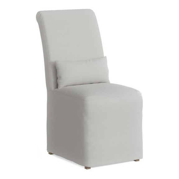 Maklaine Traditional 20" Fabric Slipcovered Dining Chair in White