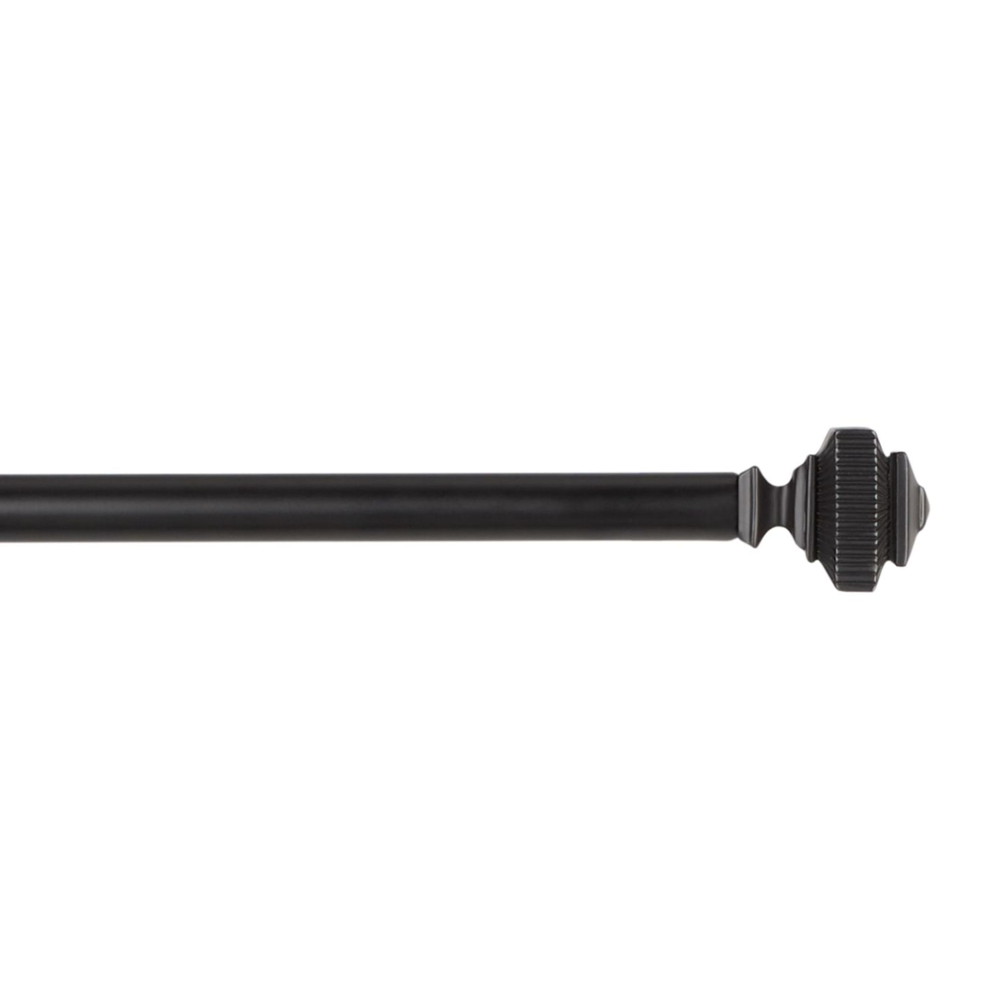 Exclusive Home Rockwell 1" Window Curtain Rod and Finial Set, Adjustable 36"-72", Matte Black