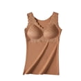 thumbnail image 2 of Elainilye Fashion Compression Shirt Women Winter Self-heating Lace Warm Undershirt Seamless Fleece Bottom Top Cold-proof Underwear Tops,Brown, 2 of 4