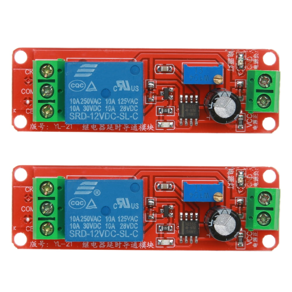 2PCS 12V Delay Timer Switch Adjustable Relay module 0-10 Second NE555 