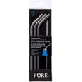 thumbnail image 1 of PURE 4-Piece Stainless Steel Reusable Straws with Cleaning Brush 10-inch, Silver, 1 of 2