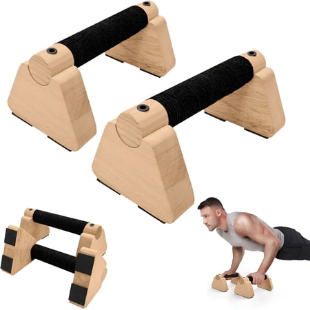 BESTSKY Parallettes Bars - Wooden Calisthenics Equipment for Handstand Training, Push Up Bars & Calisthenics Bar - Handstand Blocks and Pushup Handles for Men