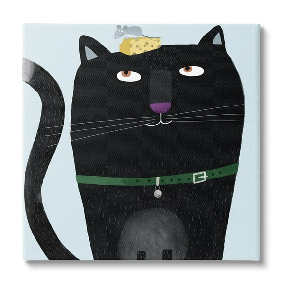 Stupell Industries Cat & Mouse Pet Friends Animals & Insects Painting Gallery Wrapped Canvas Print Wall Art