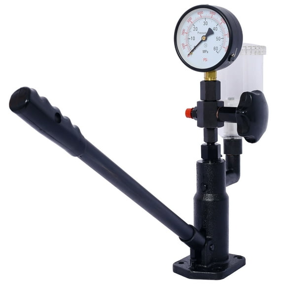 600Bar 8000PSI Diesel Fuel Injector Tester Diesel Injector Nozzle Tester with Dual Scale Gauge to Adjust Injector Nozzle Pressure and Testing Diesel Injector With Adjustable Hand Wheel