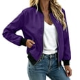thumbnail image 7 of Women's Bomber Jacket Lightweight Long Sleeve Zip Up Casual Fall Jacket with Pockets, 7 of 7