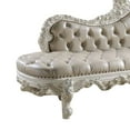 thumbnail image 4 of Bench with Leatherette Upholstery and Button Tufting, Antique White, 4 of 5